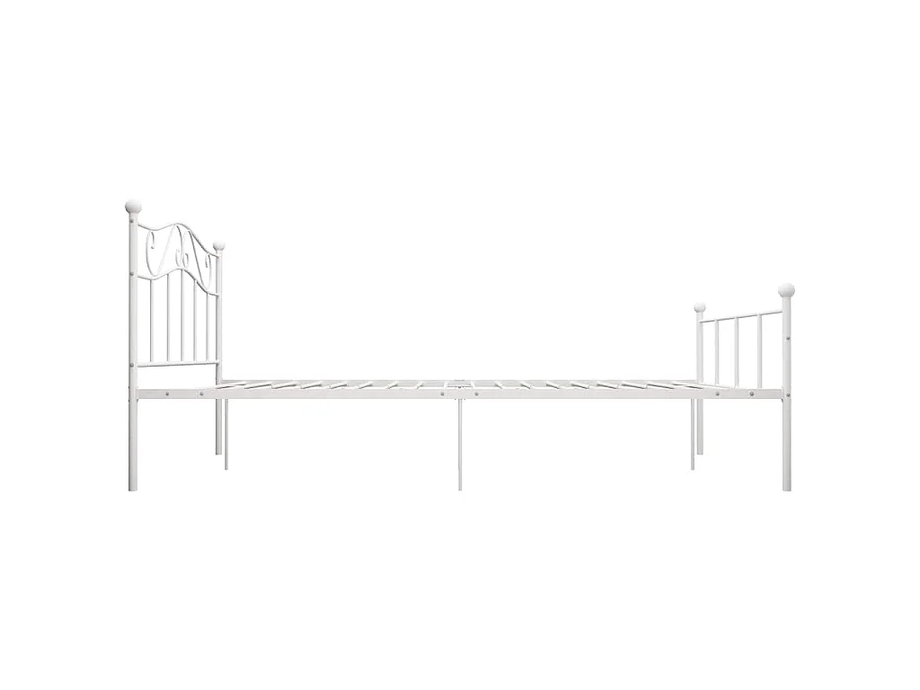 Cadre de lit sans matelas blanc métal 140x200 cm