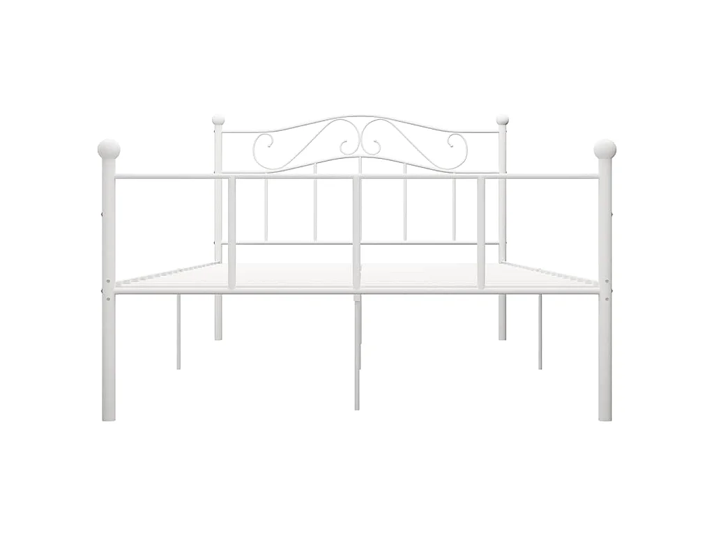 Cadre de lit sans matelas blanc métal 140x200 cm