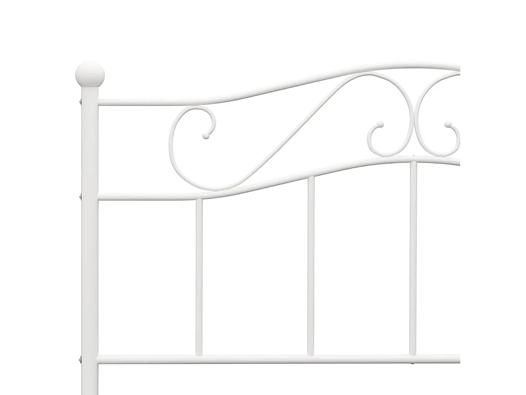 Cadre de lit sans matelas blanc métal 140x200 cm