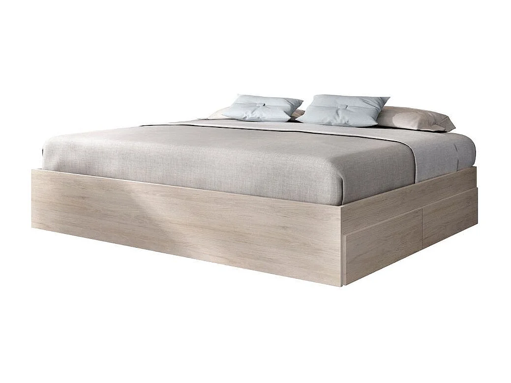 Aro de cama Lago con 4 cajones natural 39x148,6x194,8 cm