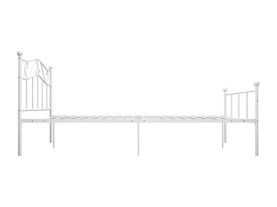 Estructura cama sin colchón con cabecero metal blanco 160x200cm
