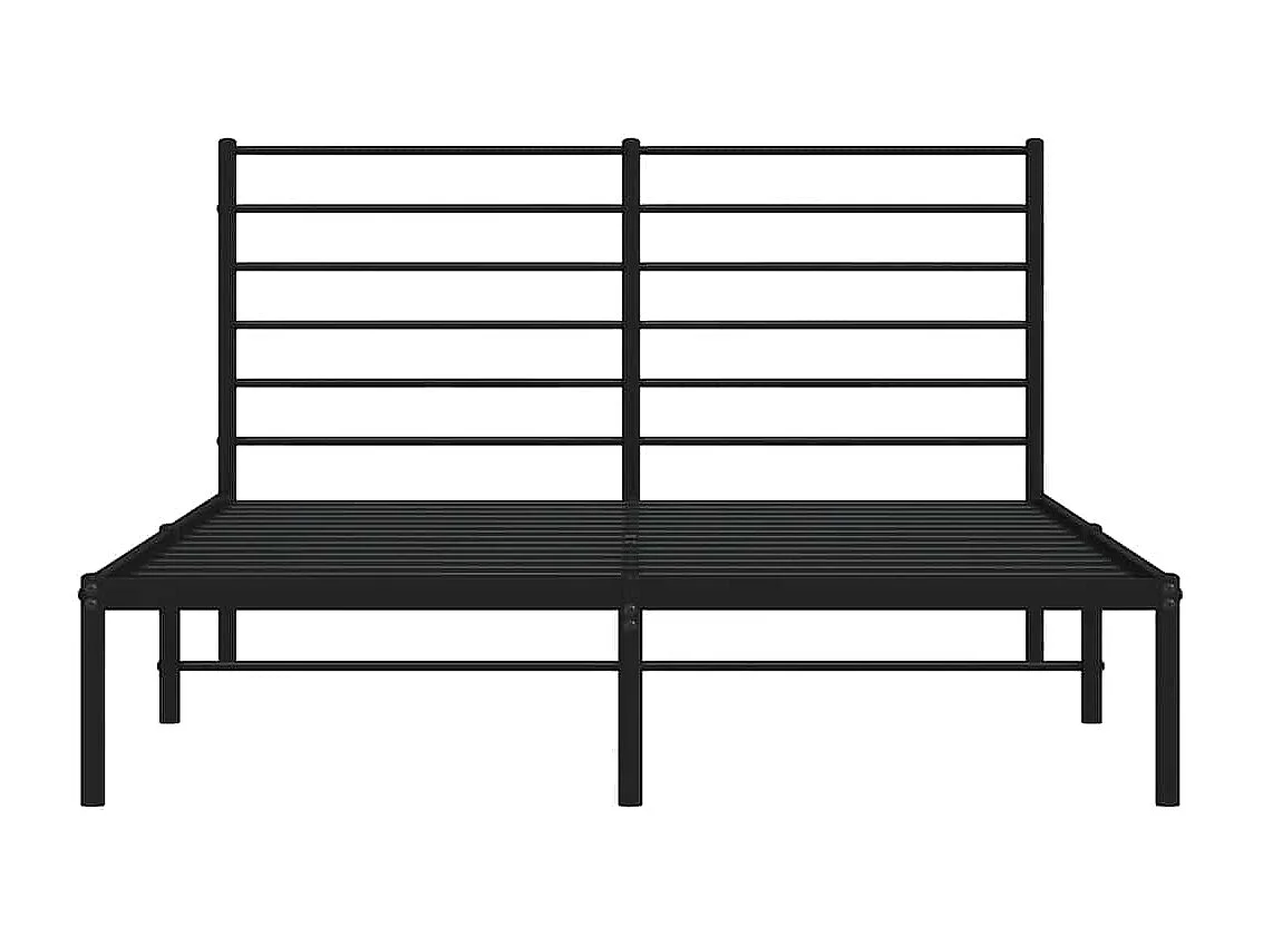 Cadre de lit métal sans matelas avec tête de lit noir 120x190cm