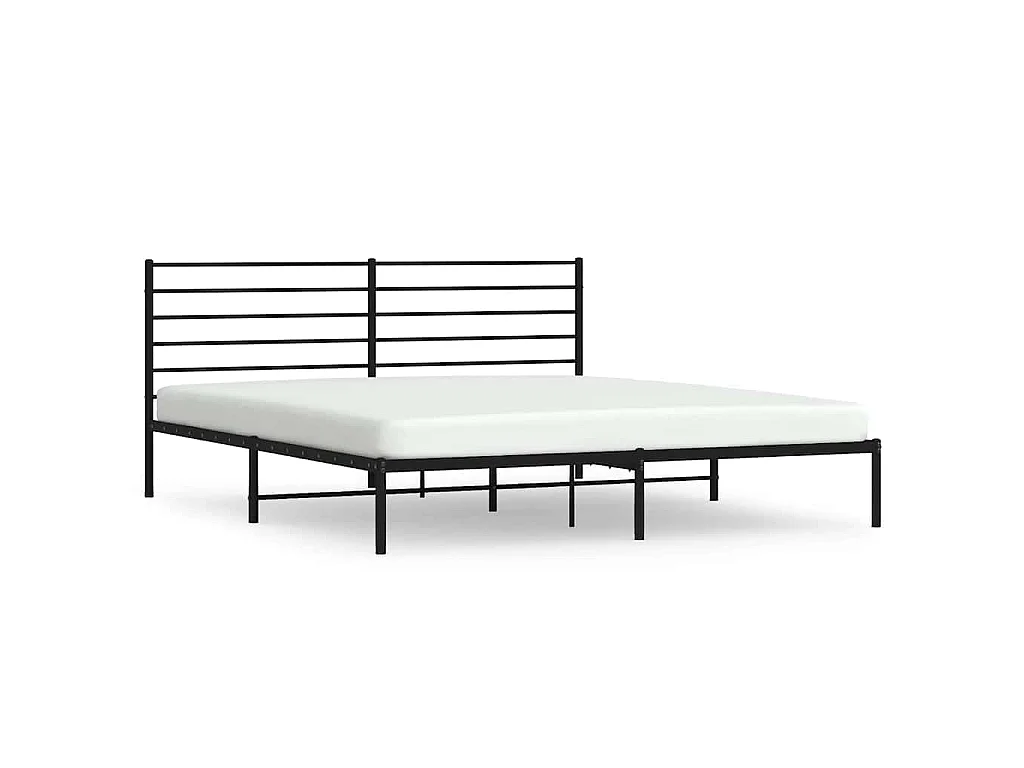 Bettgestell mit Kopfteil Metall Schwarz 200x200 cm