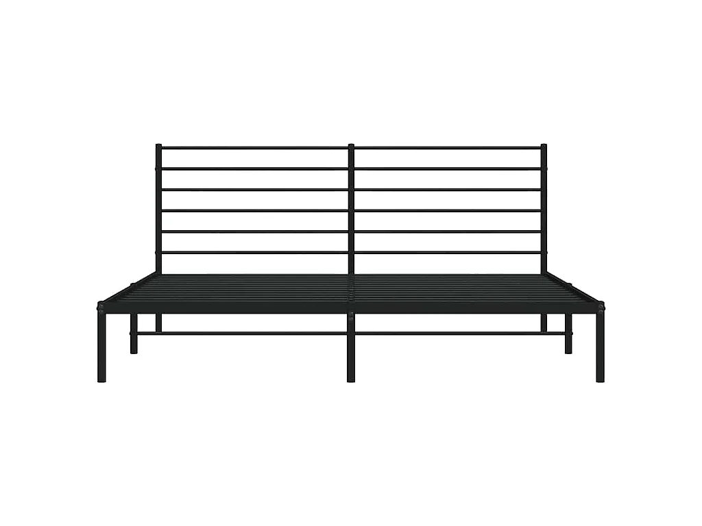 Bettgestell mit Kopfteil Metall Schwarz 200x200 cm