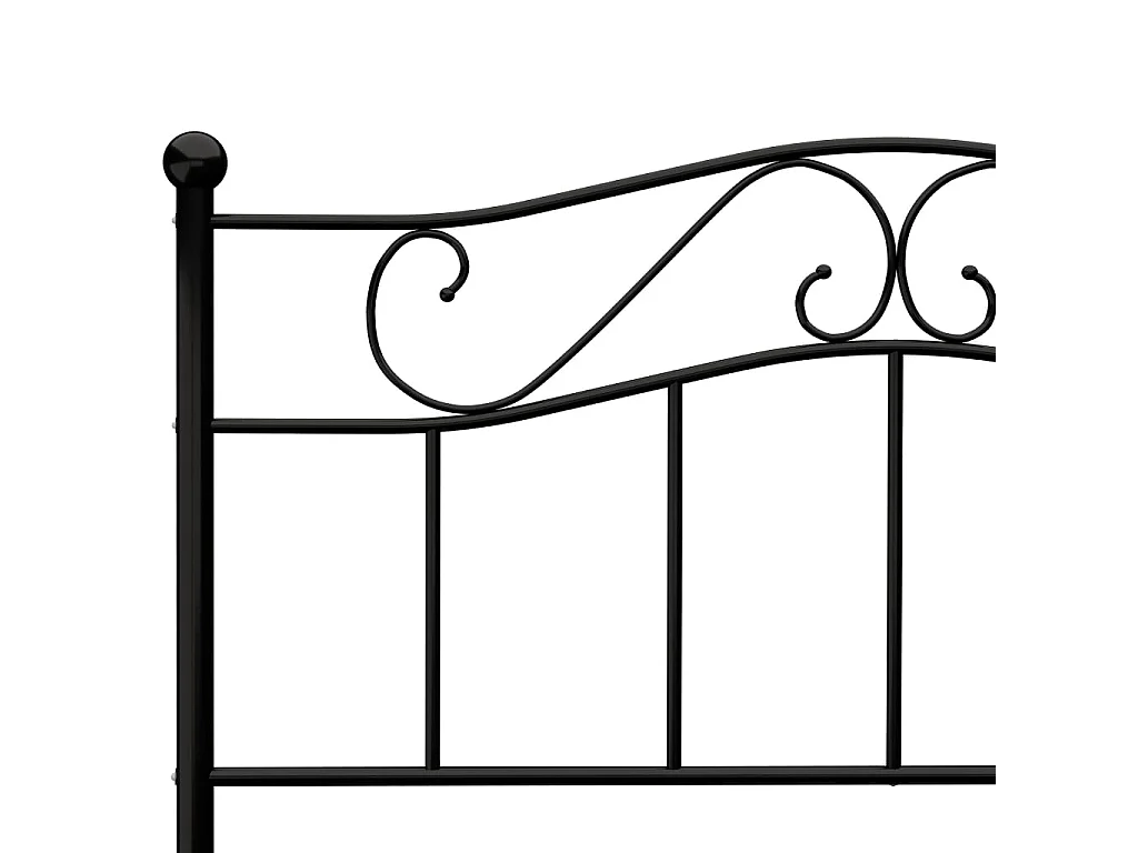 Cadre de lit sans matelas noir métal 120x200 cm