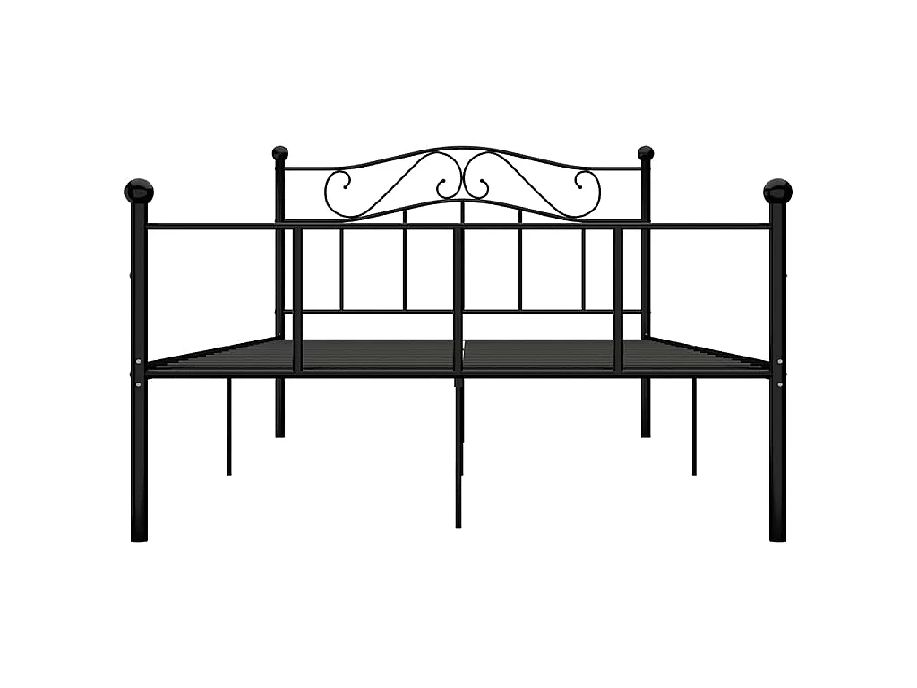 Cadre de lit sans matelas noir métal 120x200 cm