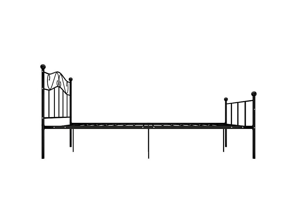Cadre de lit sans matelas noir métal 120x200 cm