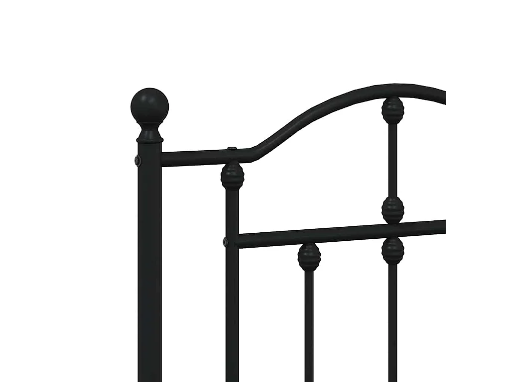 Cadre de lit métal sans matelas avec tête de lit noir 140x200cm