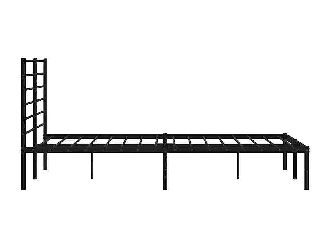 Cadre de lit métal sans matelas et tête de lit noir 160x200 cm