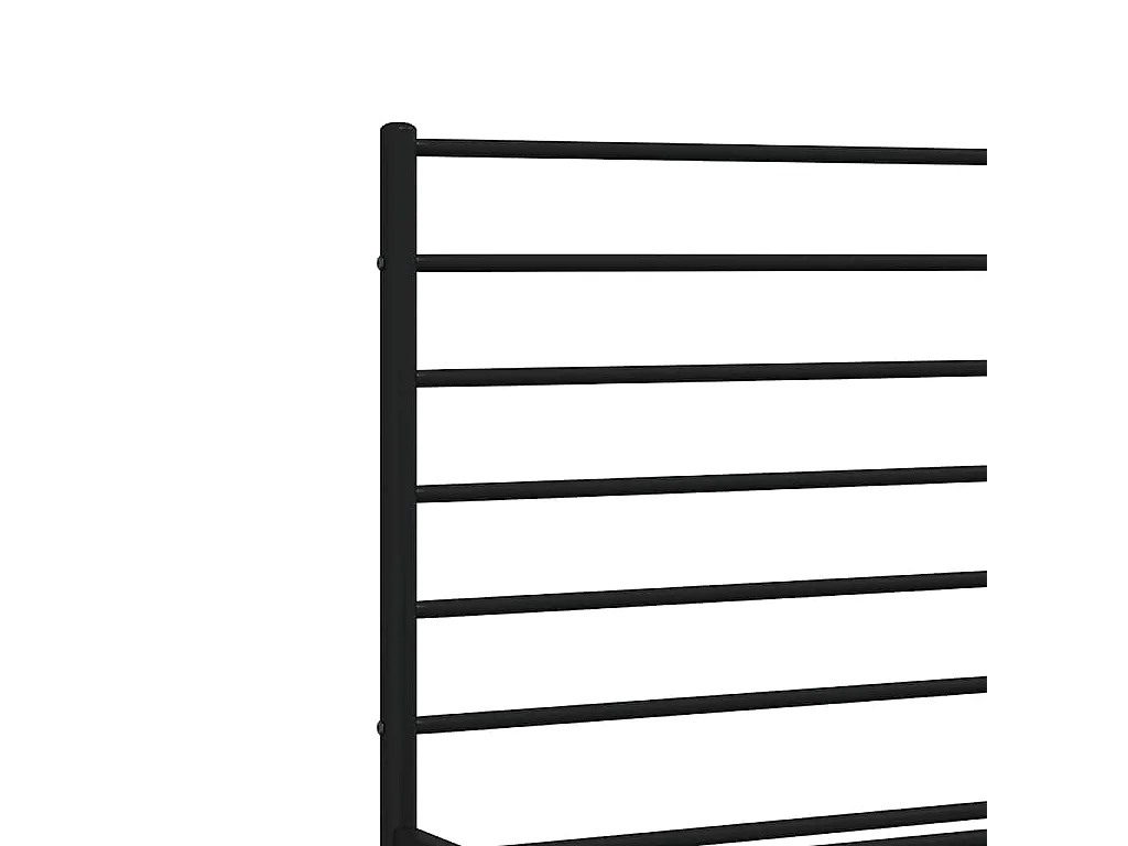 Cadre de lit métal sans matelas et tête de lit noir 160x200 cm