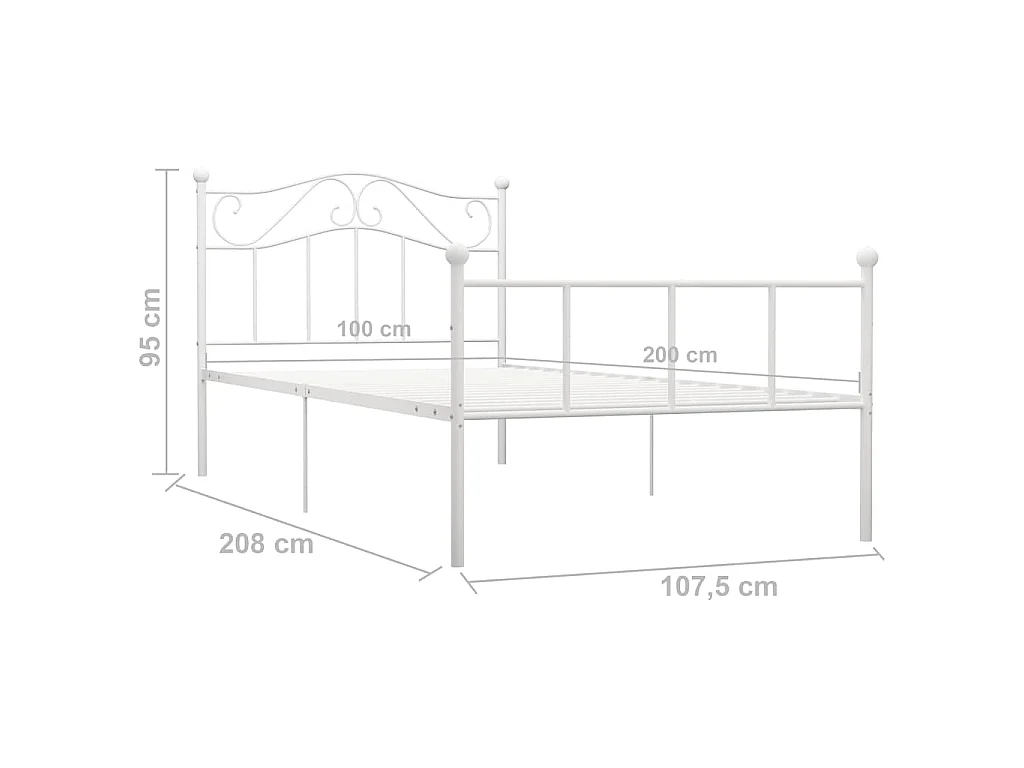 Giroletto Bianco in Metallo 100x200 cm