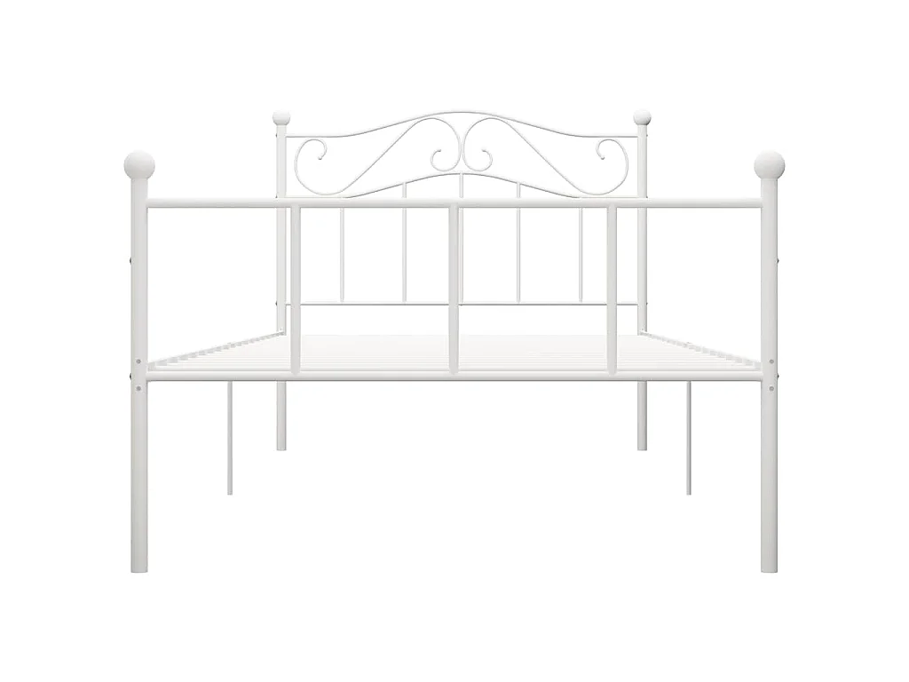 Cadre de lit sans matelas blanc métal 100x200 cm