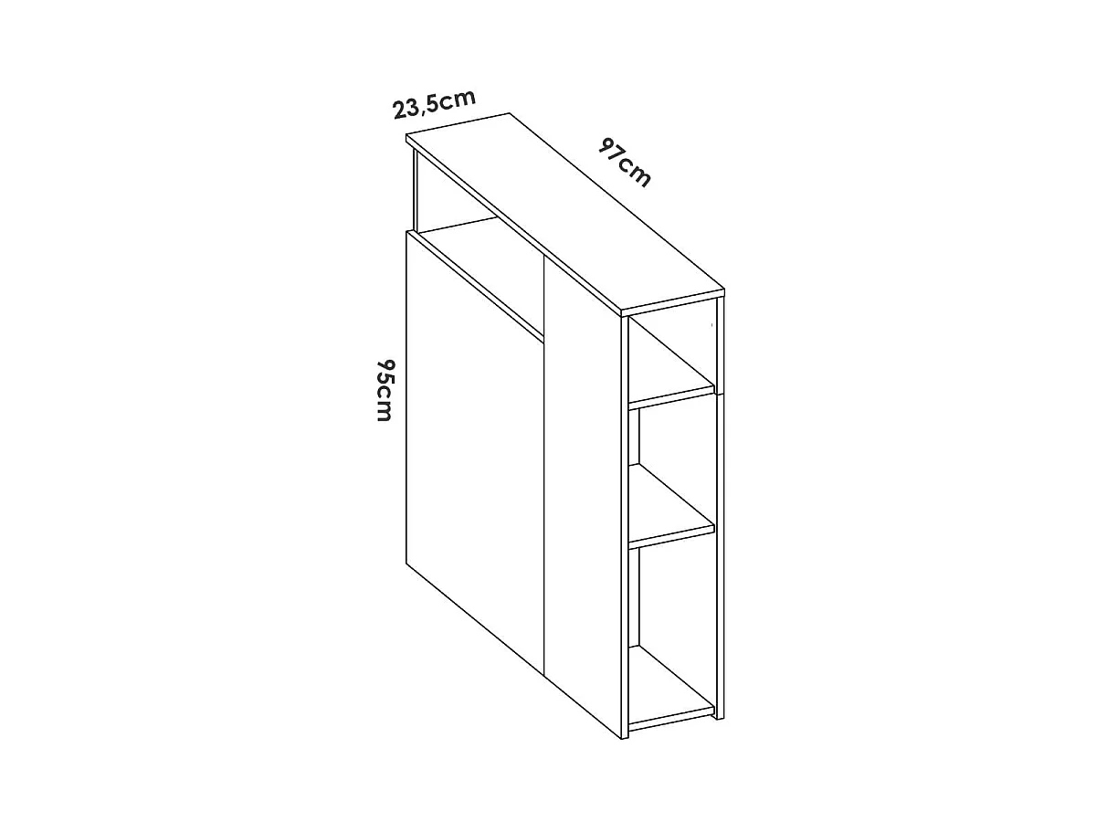 Cabezal para cama Ten compartimentos laterales blanco 95x97,5x23,5 cm