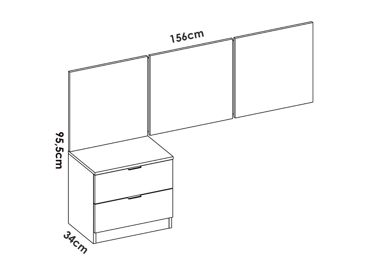 Conjunto de dormitorio Bito Pack cabecero + mesita + escritorio blanco