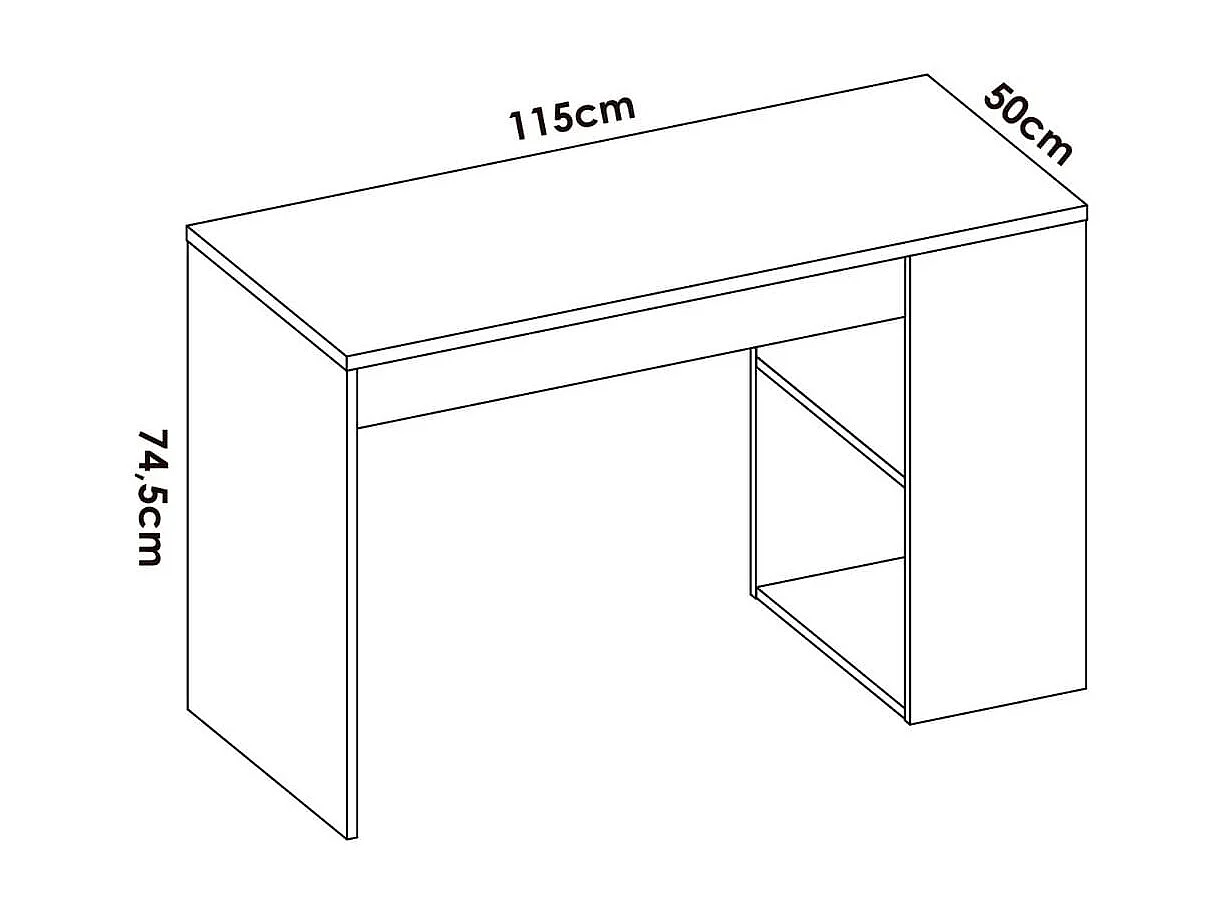 Conjunto de dormitorio Bito Pack cabecero + mesita + escritorio blanco