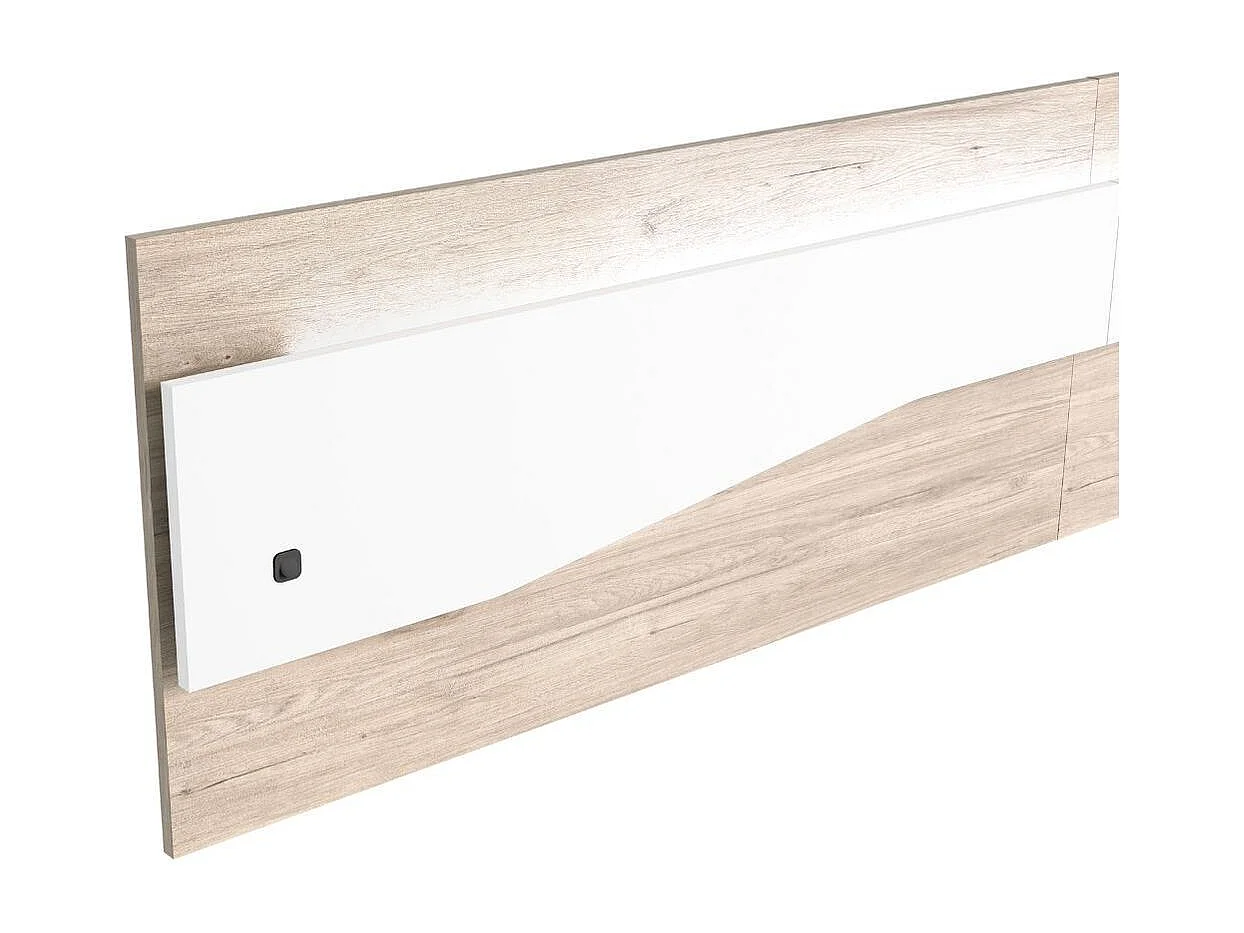 Cabecero Nantes diseño mural + luz LED  blanco mate/sahara 50x220x4,8 cm