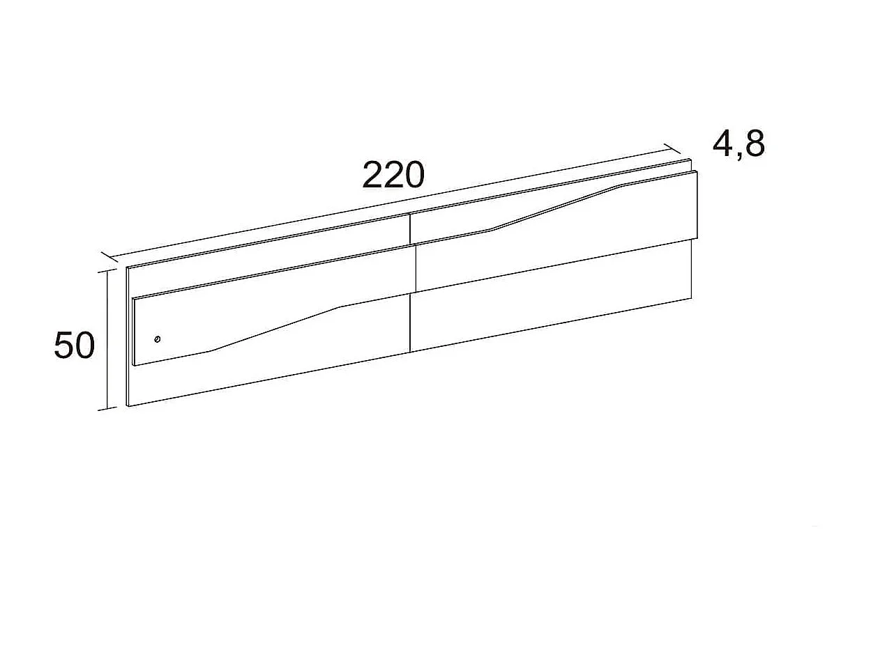 Cabecero Nantes diseño mural + luz LED  blanco mate/sahara 50x220x4,8 cm