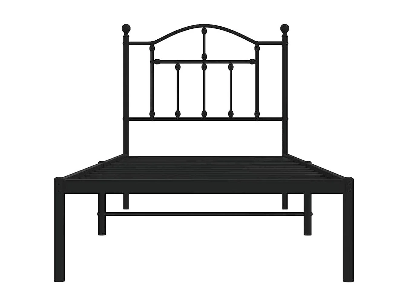 Bedframe met hoofdbord metaal zwart 90x190 cm