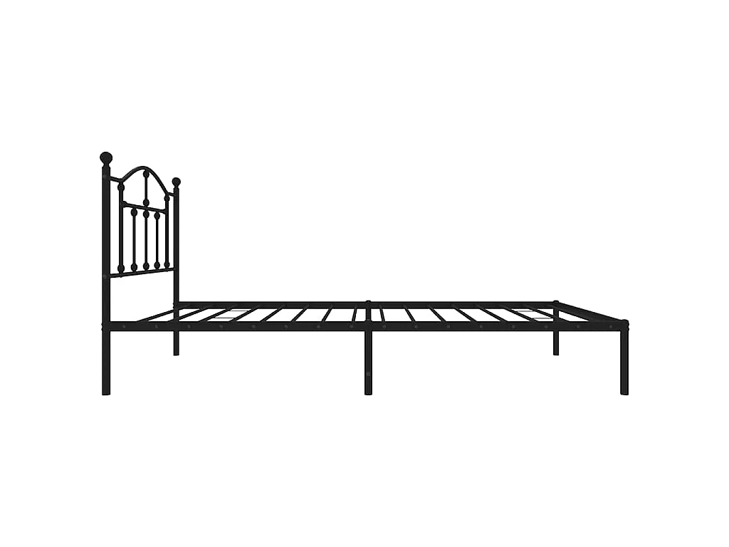Estructura cama sin colchón con cabecero metal negro 90x190 cm