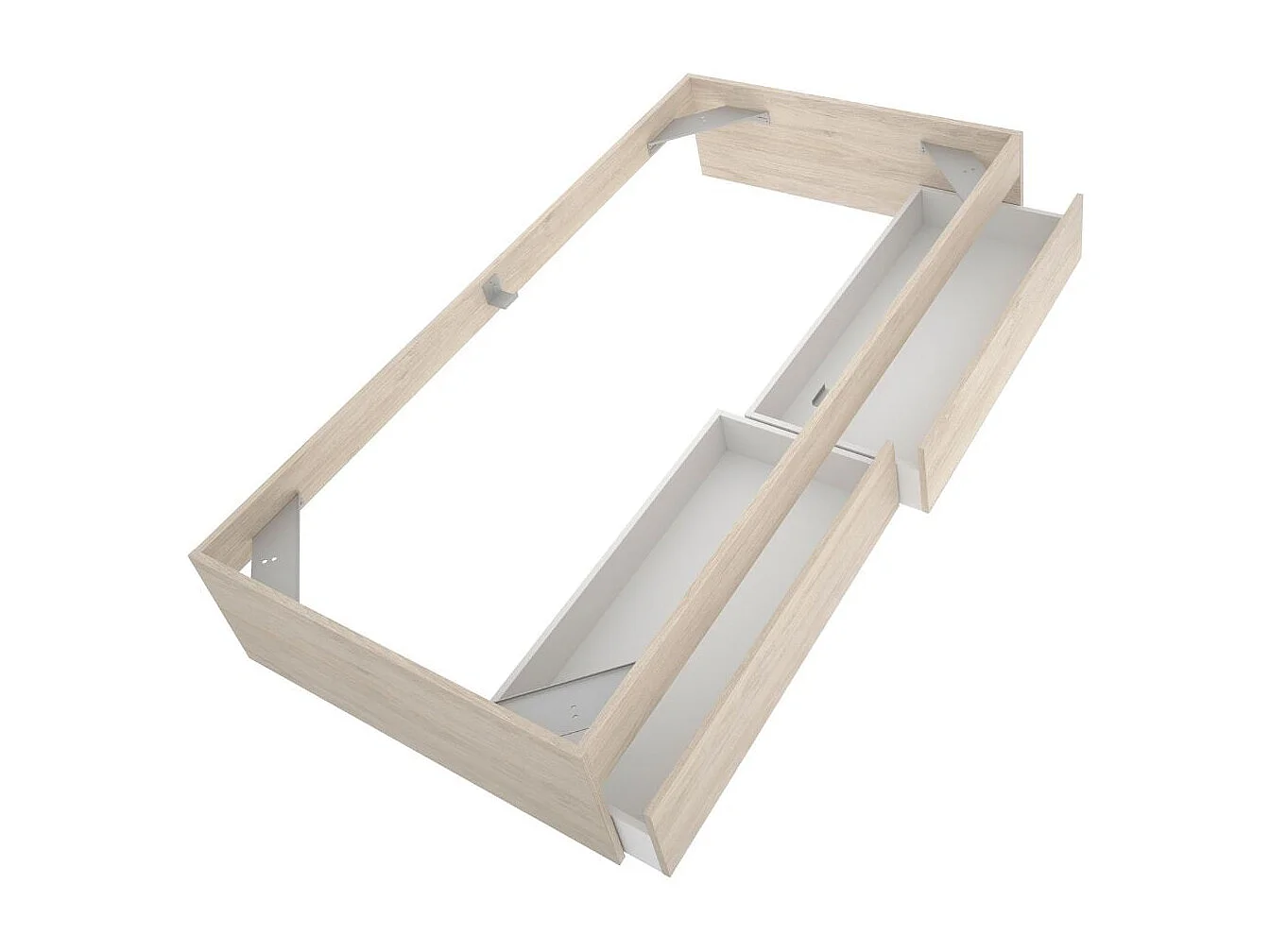 Aro de cama Lago con 2 cajones natural 40x96x195 cm