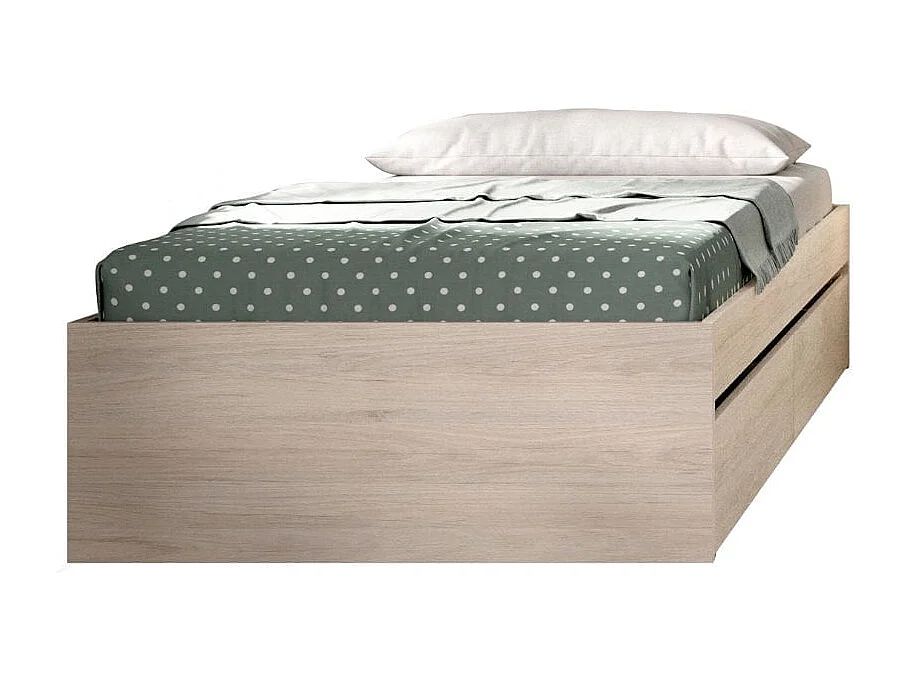 Aro de cama Lago con 2 cajones natural 40x96x195 cm