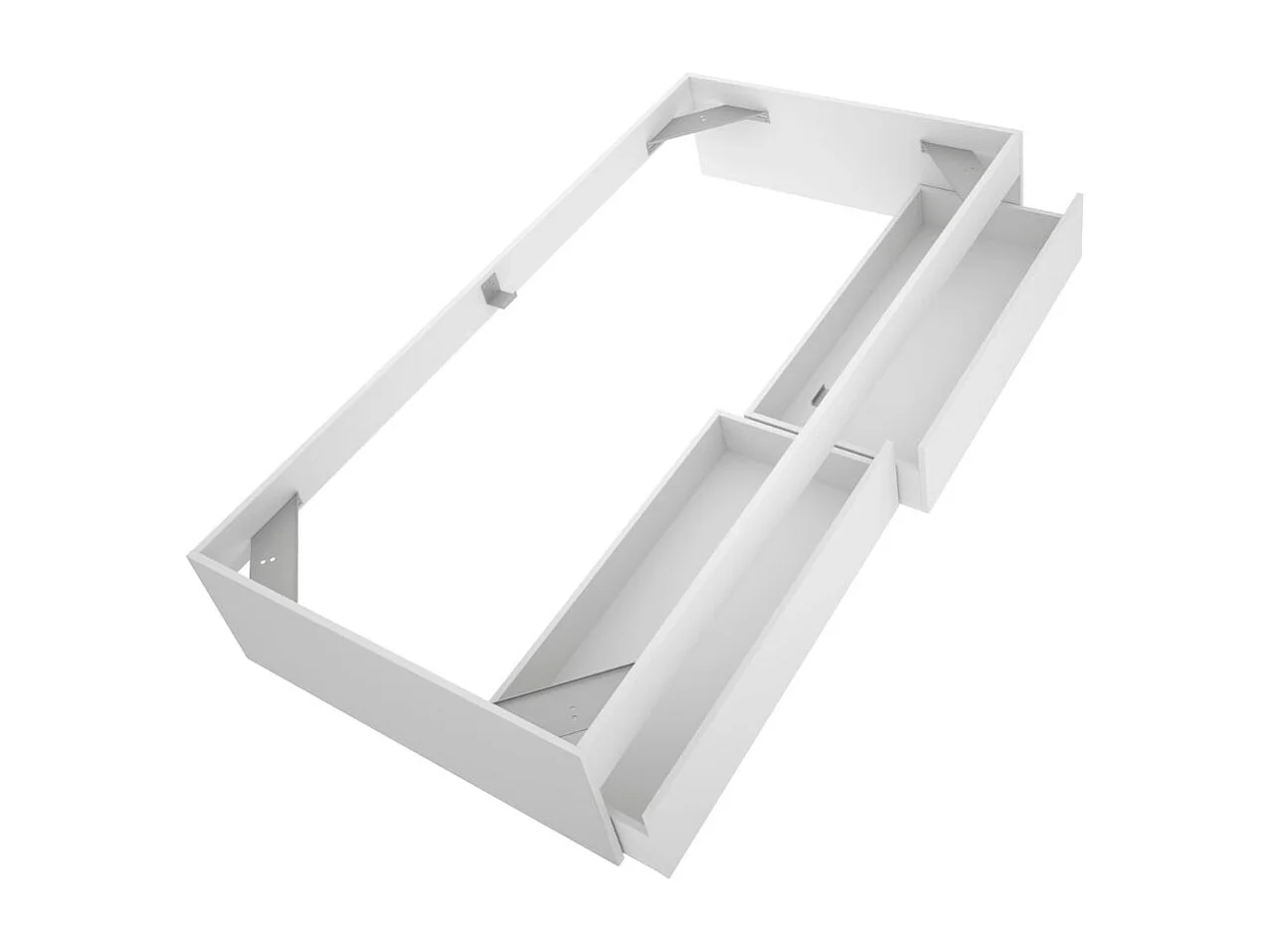 Aro de cama Lago con 2 cajones blanco 40x195x96 cm