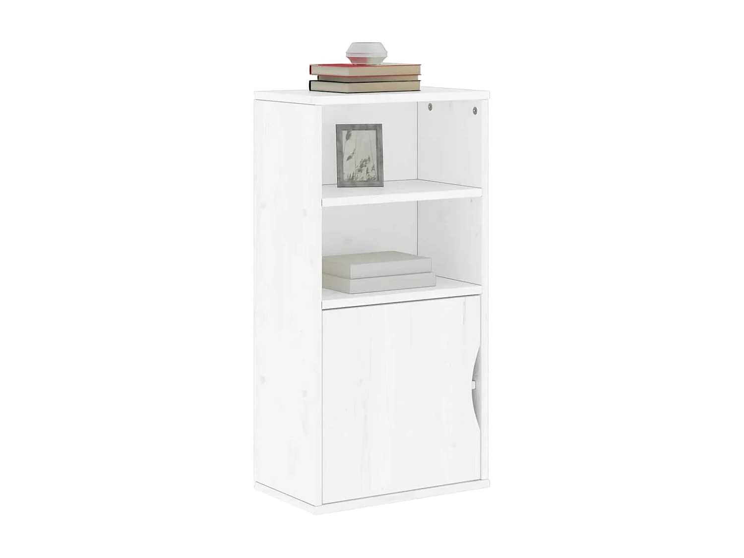 Bijzetkast ODDA 40x24x79 cm massief grenenhout wit