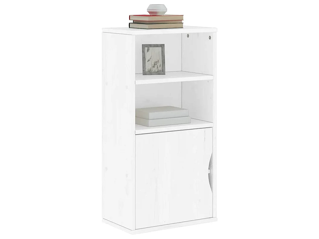 Armário lateral ODDA branco 40x24x79 cm pinho de madeira maciça