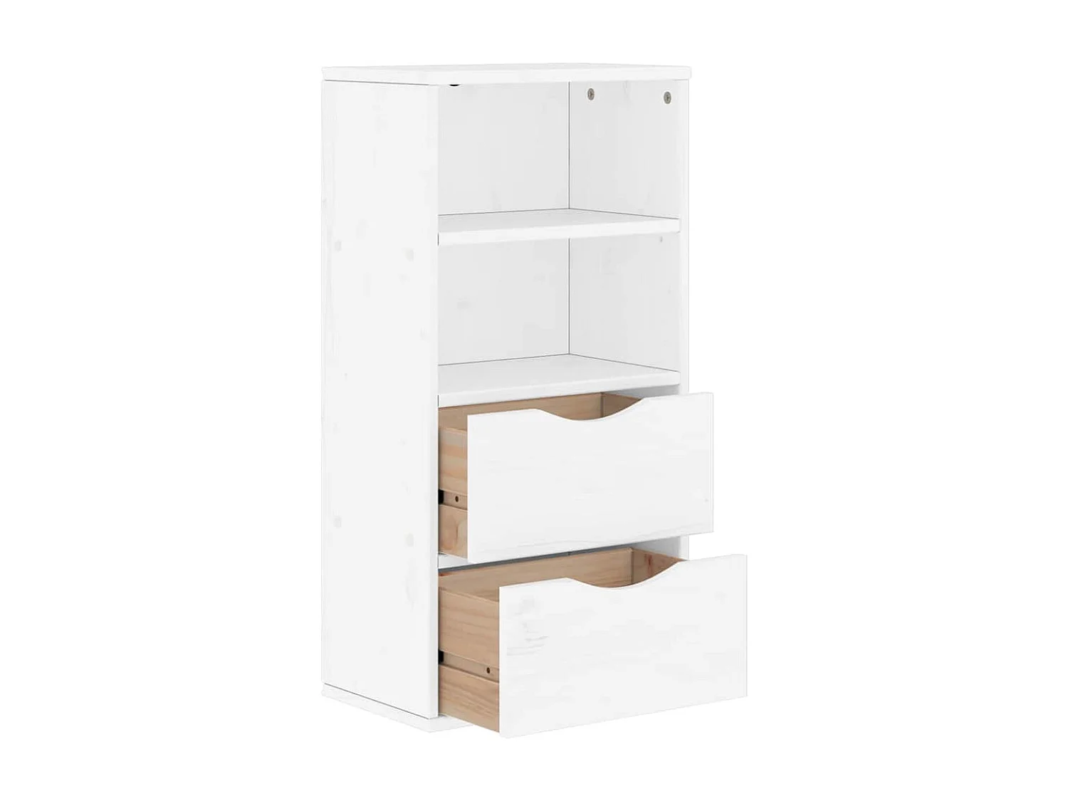 Bijzetkast met lades ODDA 40x24x79 cm massief grenenhout wit