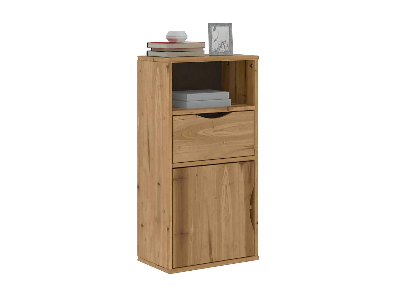 Beistellschrank mit Schublade ODDA 40x24x79cm Massivholz Kiefer