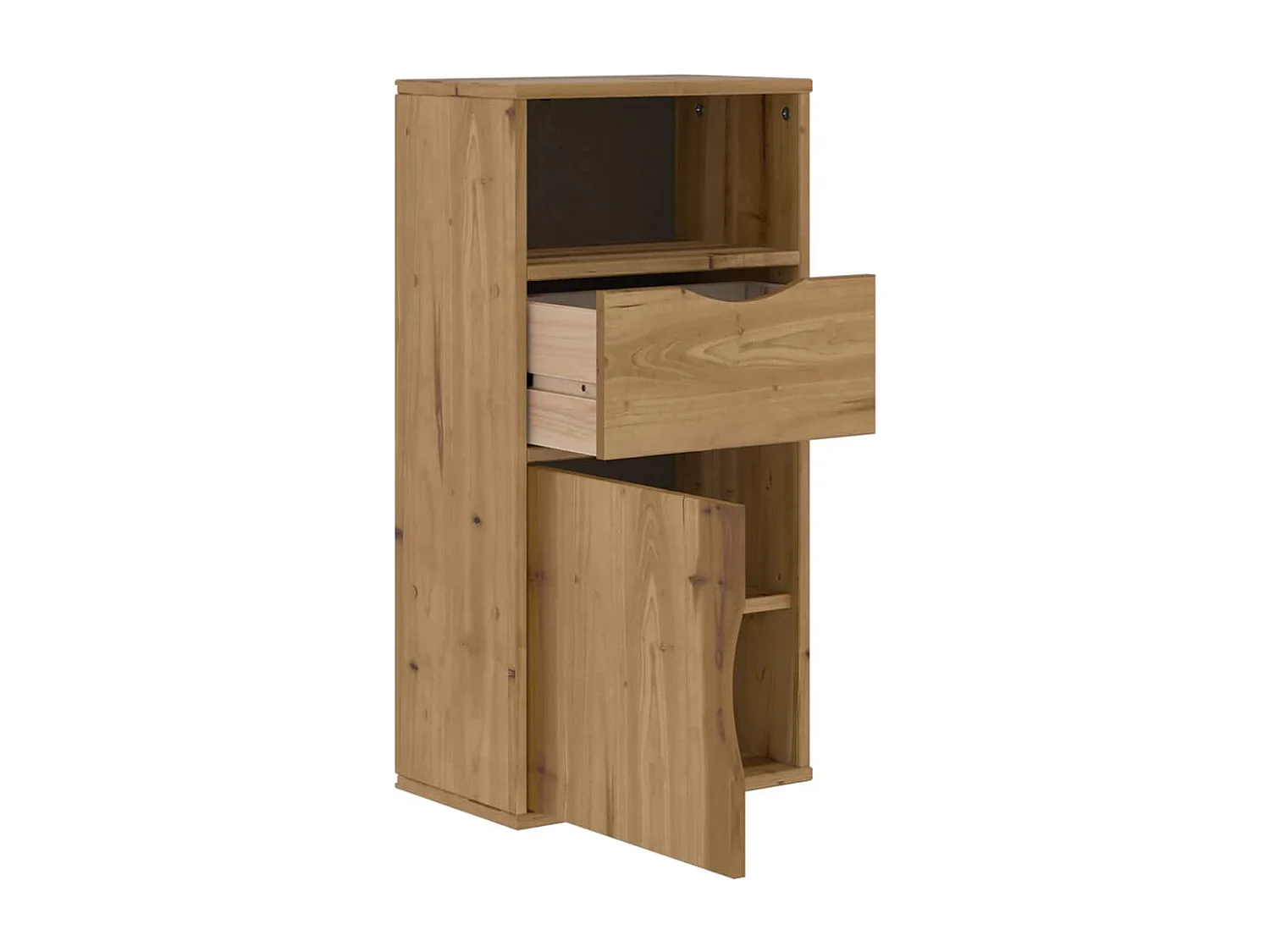 Beistellschrank mit Schublade ODDA 40x24x79cm Massivholz Kiefer