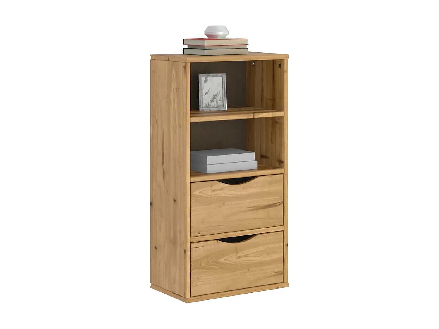 Bijzetkast met lades 40x24x79 cm massief grenenhout