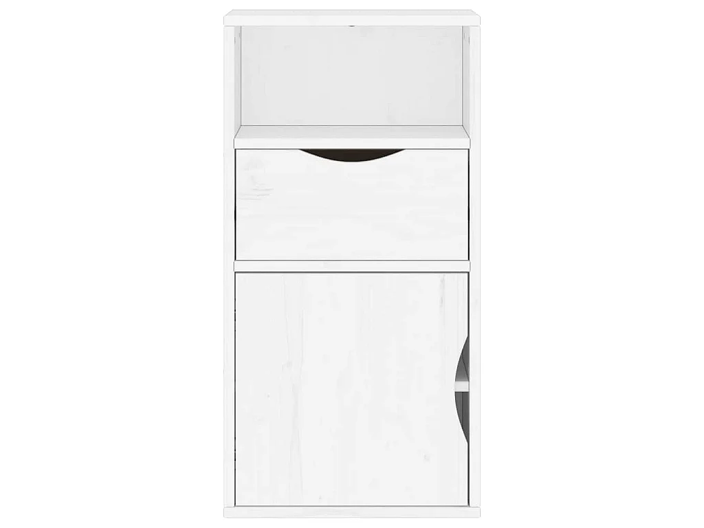 Armoire latérale tiroir ODDA blanc 40x24x79 cm bois massif pin