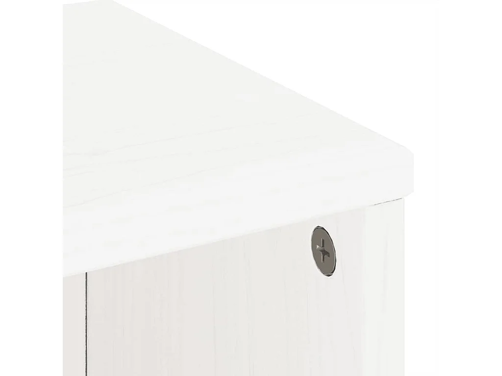 Armoire latérale tiroir ODDA blanc 40x24x79 cm bois massif pin