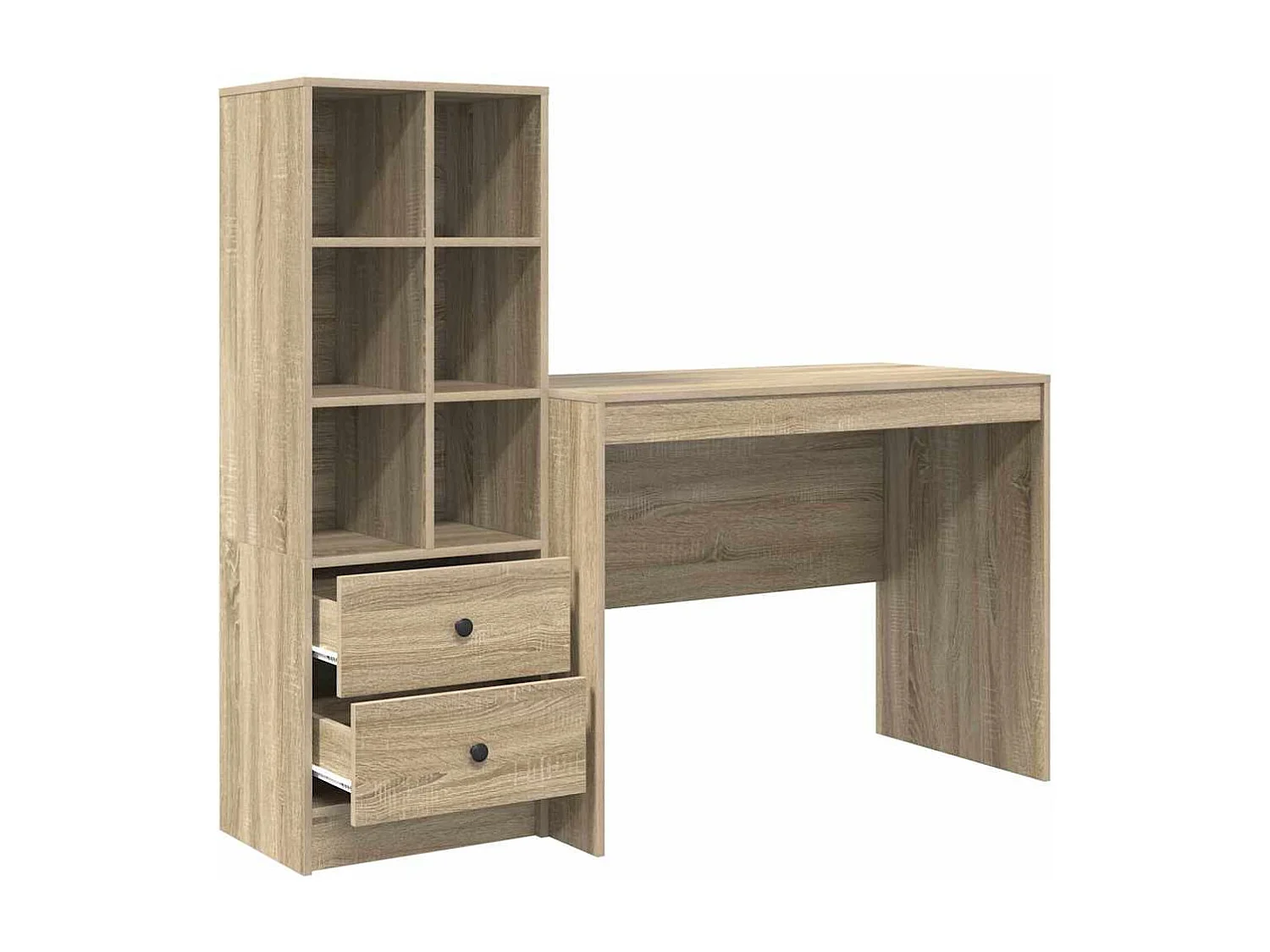 Bureau avec tiroir 2 pcs Chêne Sonoma