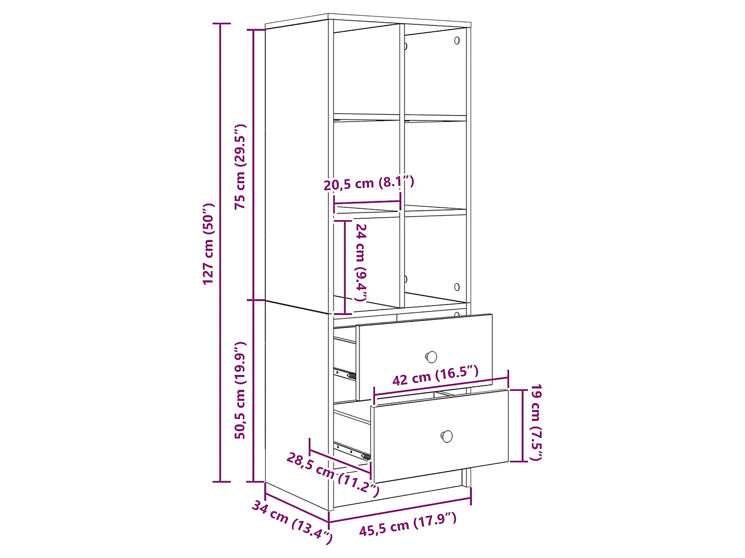 Schreibtisch mit Schubladen 2 pcs Sonoma-Eiche