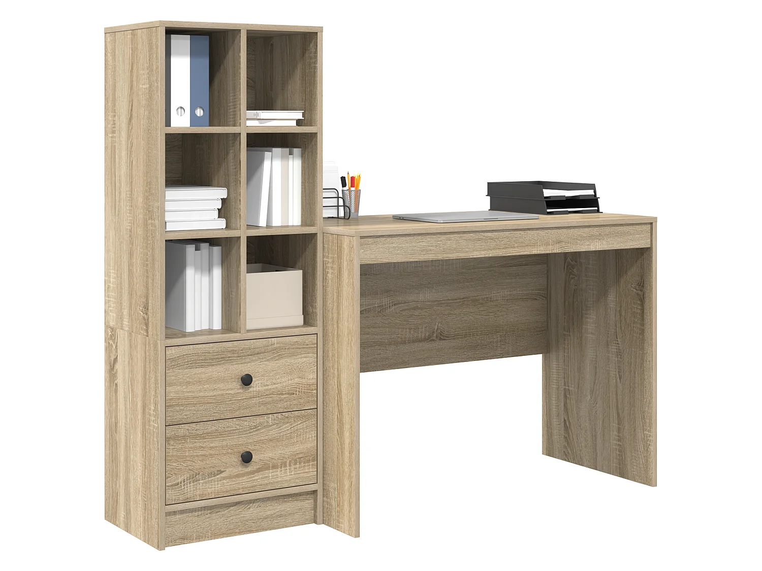 Schreibtisch mit Schubladen 2 pcs Sonoma-Eiche