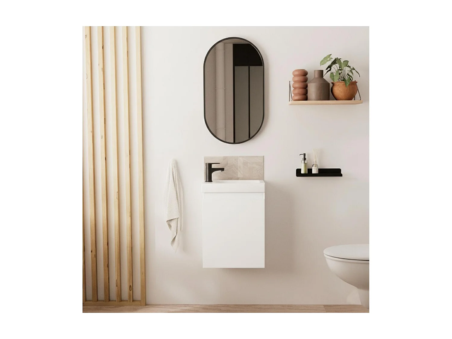Mueble lavabo LISA + espejo + grifería
