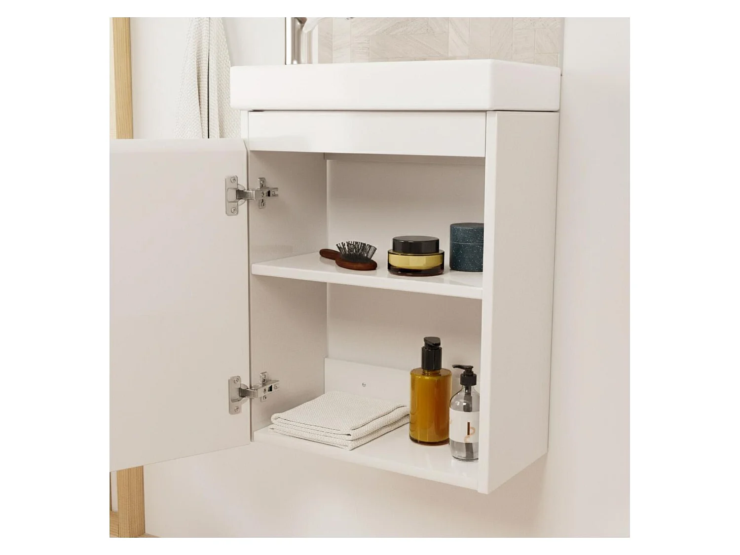LISA Waschbeckenunterschrank + Spiegel + Wasserhahn
