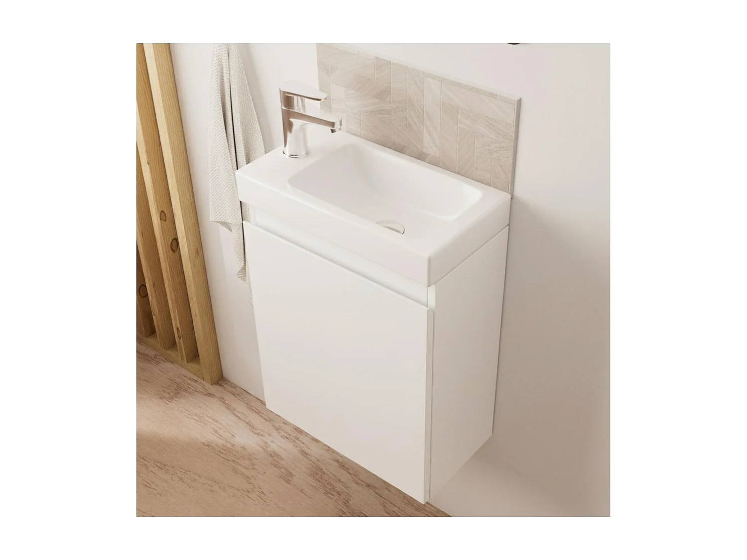 LISA Waschbeckenunterschrank + Spiegel + Wasserhahn
