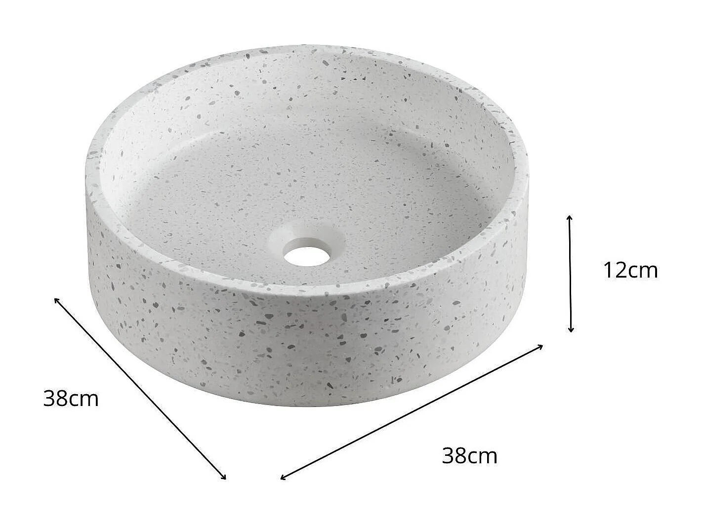 Vasque à poser ronde en terrazzo 38cm