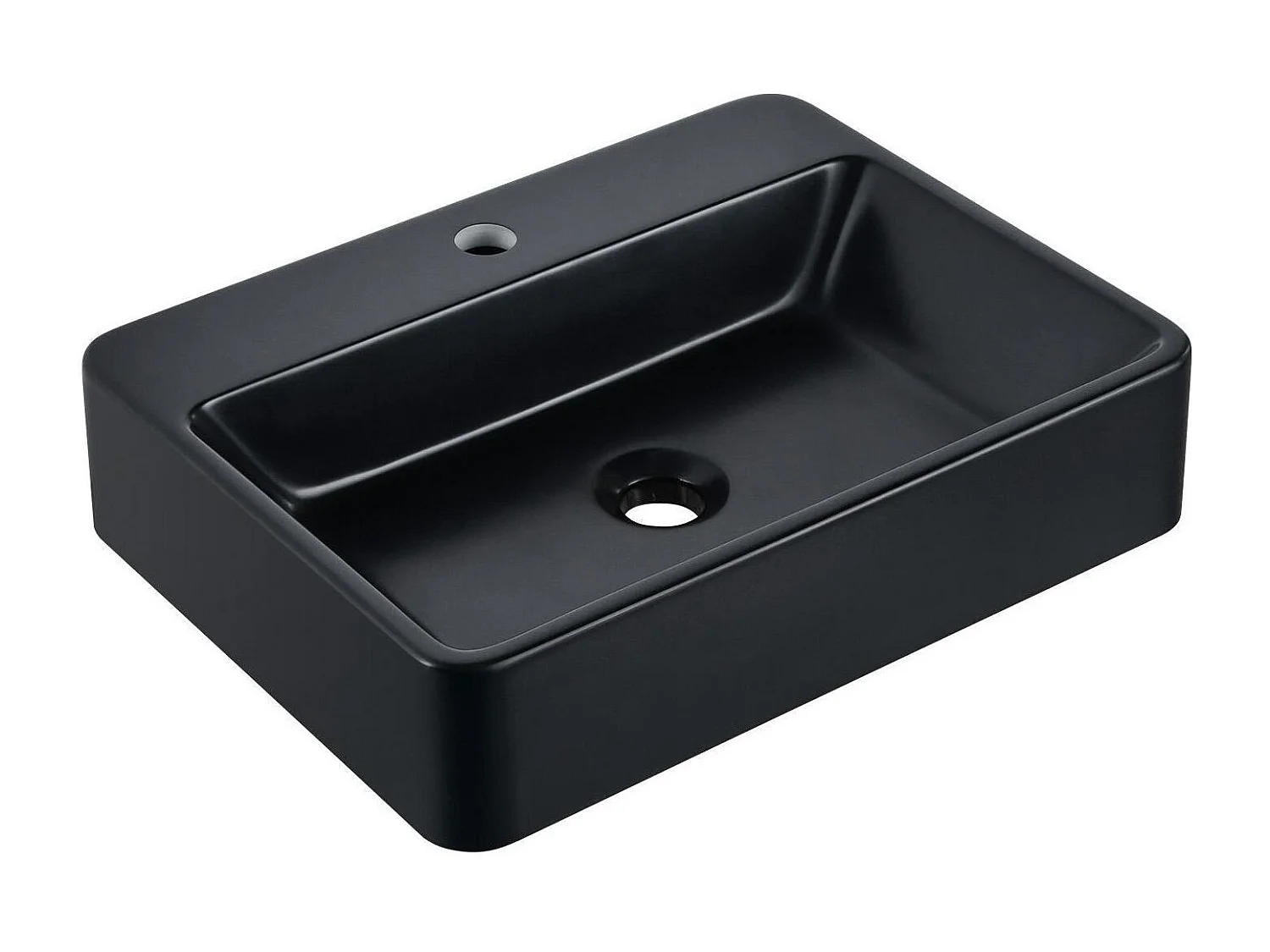 Vasque à poser rectangulaire en résine noire 50x37cm