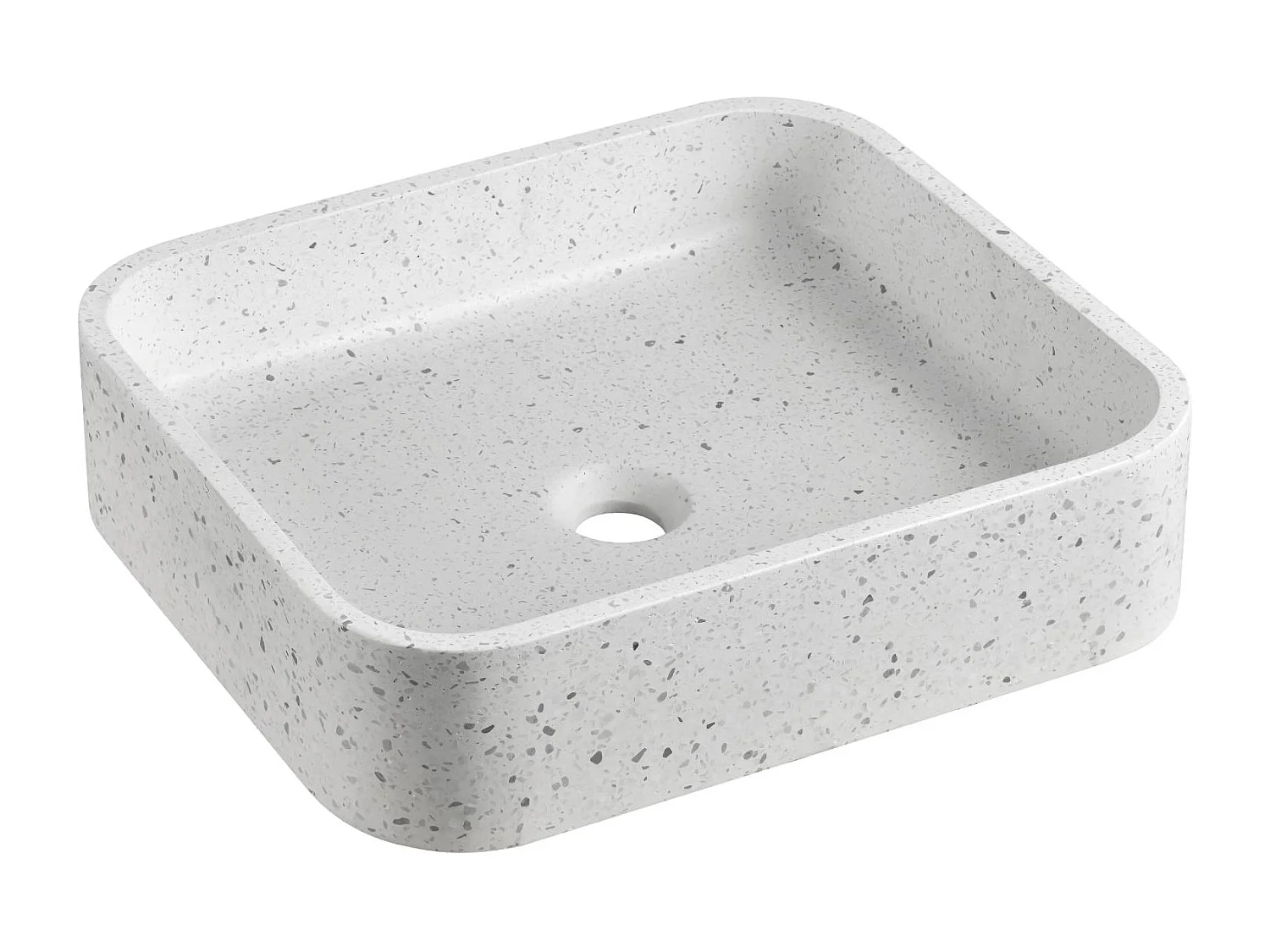 Vasque à poser rectangulaire en terrazzo 45x38cm
