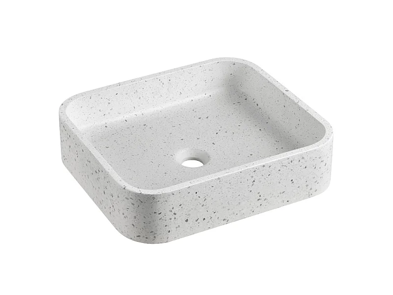Vasque à poser rectangulaire en terrazzo 45x38cm