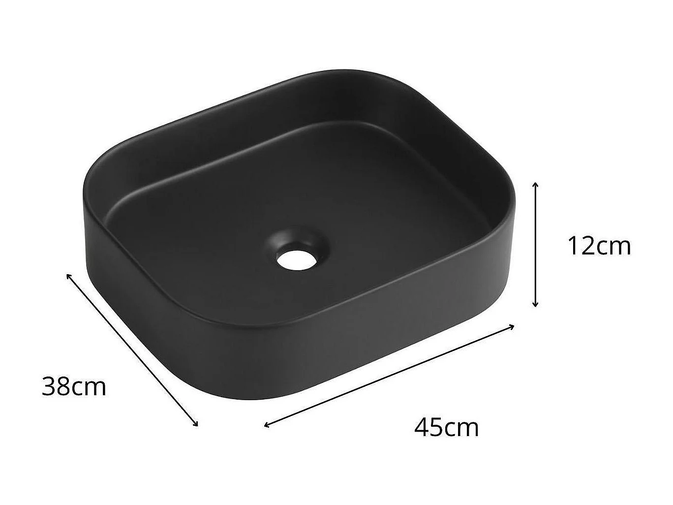 Vasque à poser rectangle NAYA en céramique 45x38cm