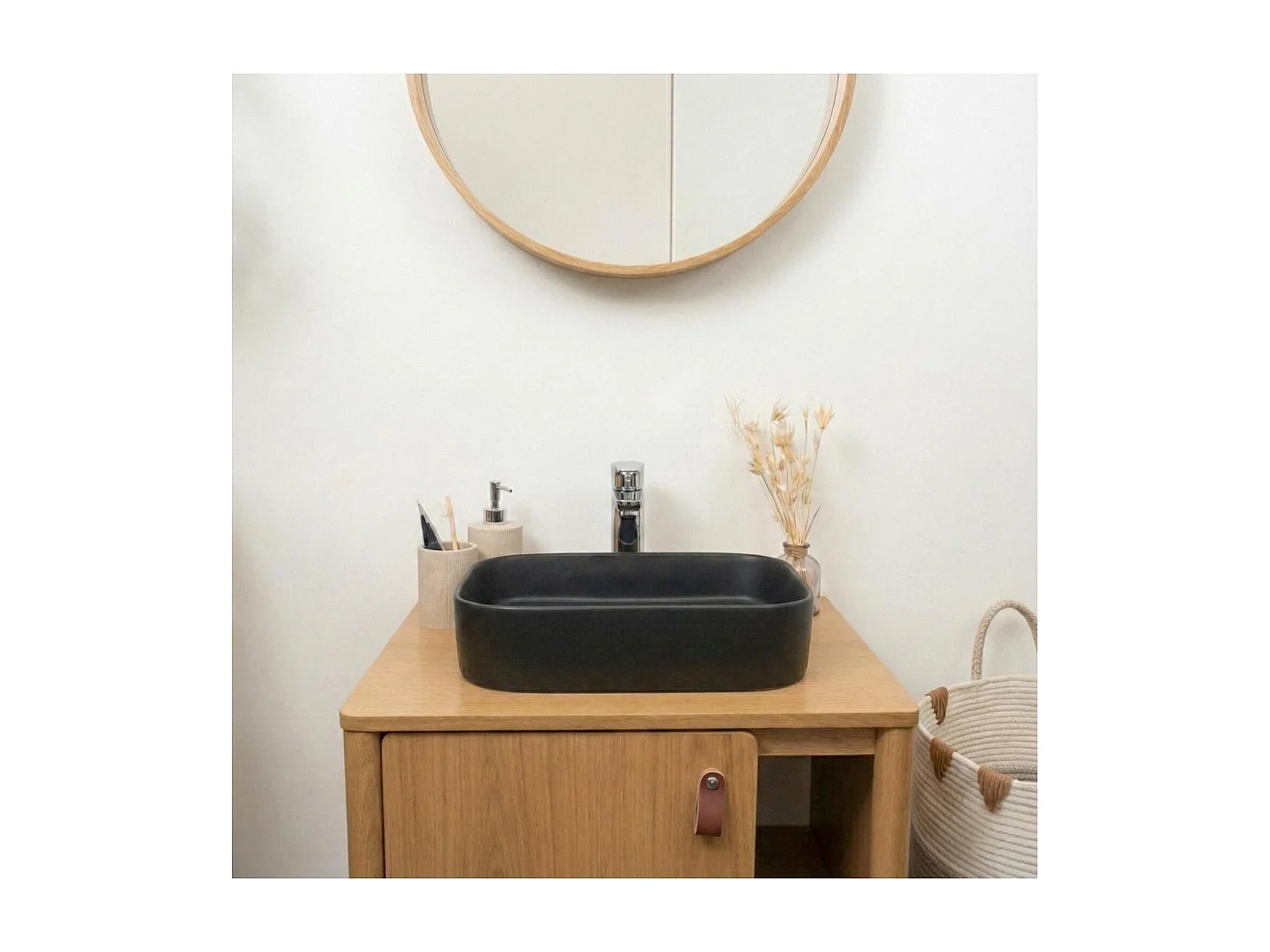 Vasque à poser rectangle NAYA en céramique 45x38cm