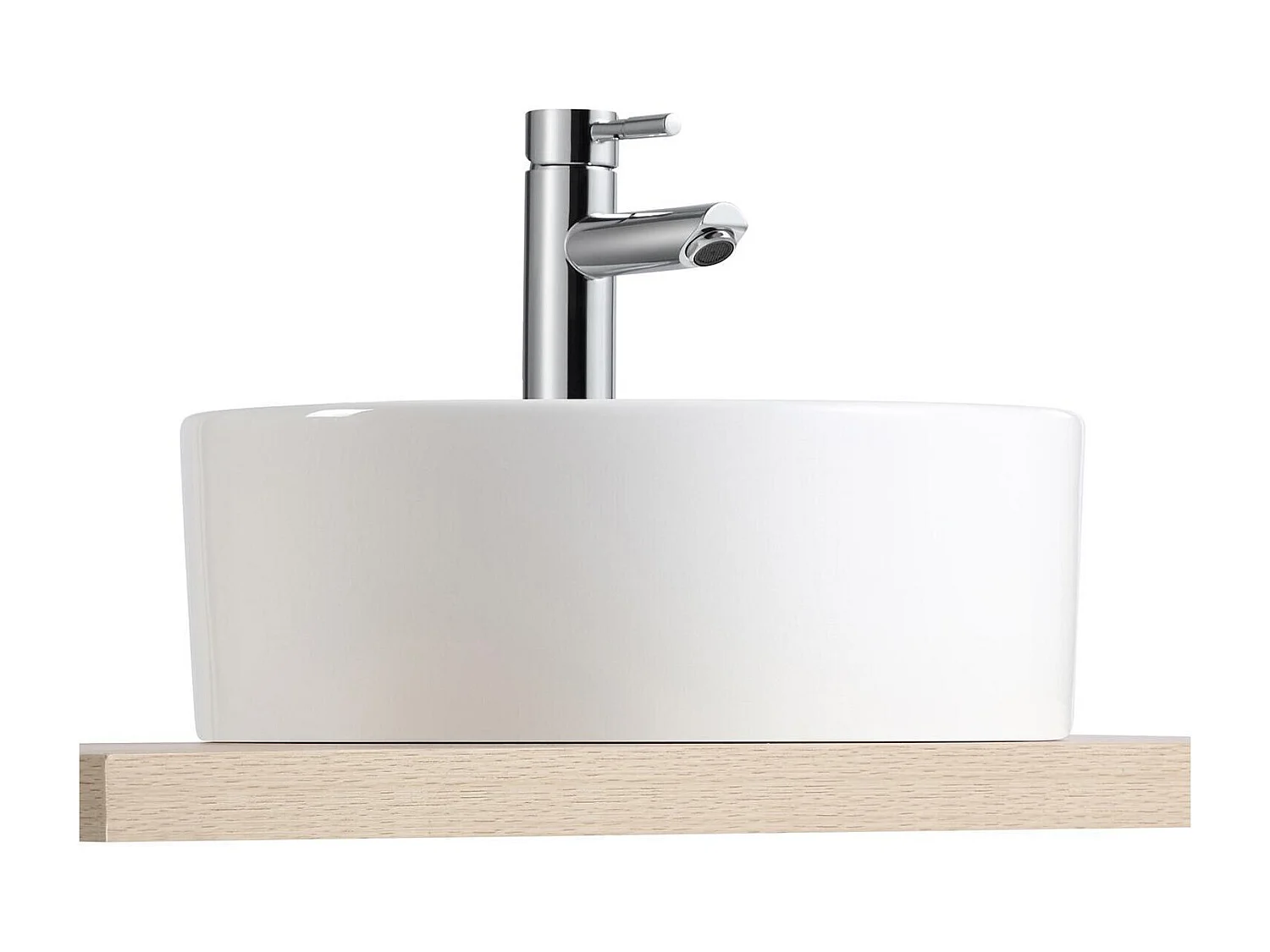 Lavabo da appoggio rotondo in ceramica bianca, 37cm