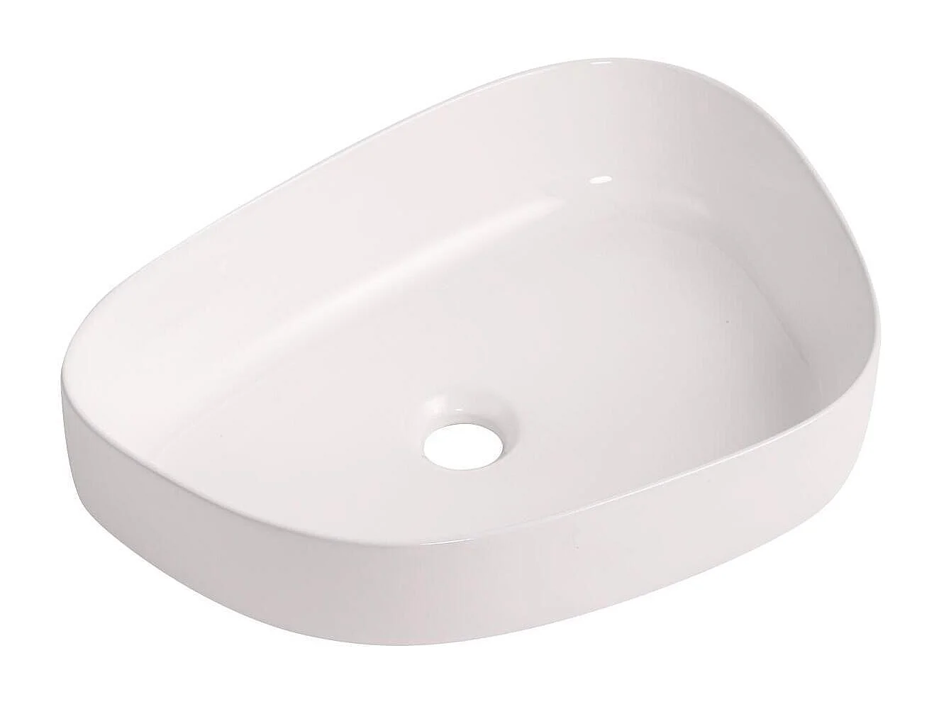 Keramik-Waschbecken in Kieselform für den Aufsatz, 48 x 35,5 cm