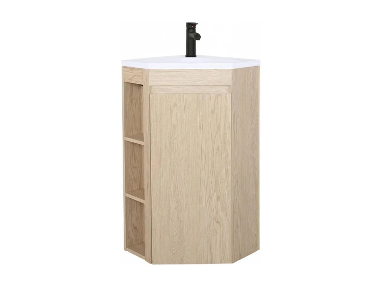 Eckwaschtisch auf Füßen mit Waschbecken und SORRENTO-Armatur