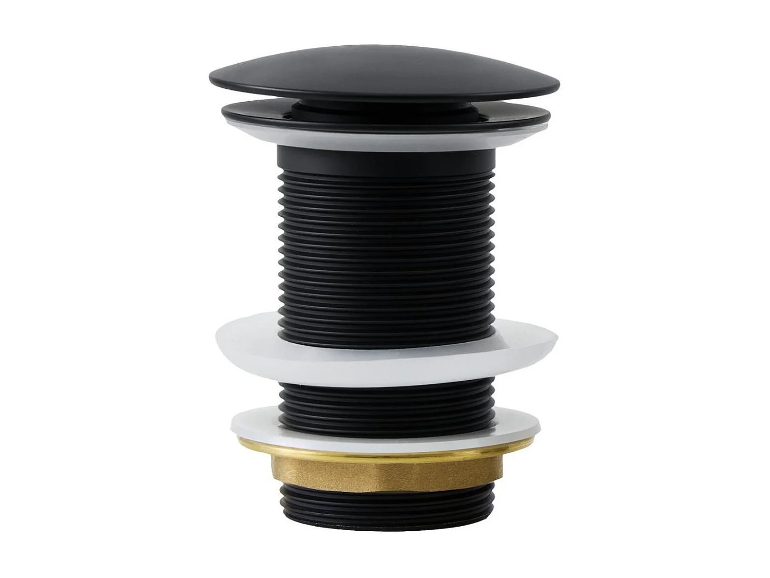 Lavabo da appoggio rotondo in acciaio inox nero, 36 cm, con piletta di scarico abbinata